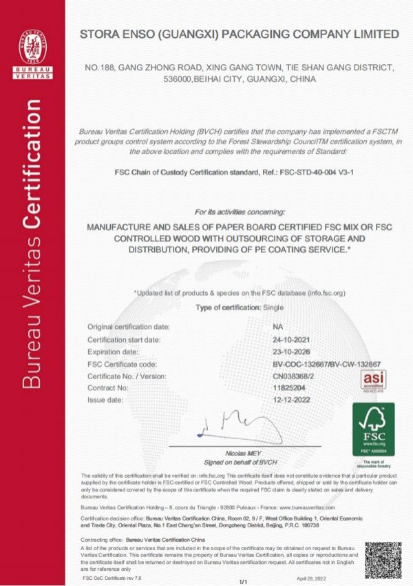 FSC Certificate