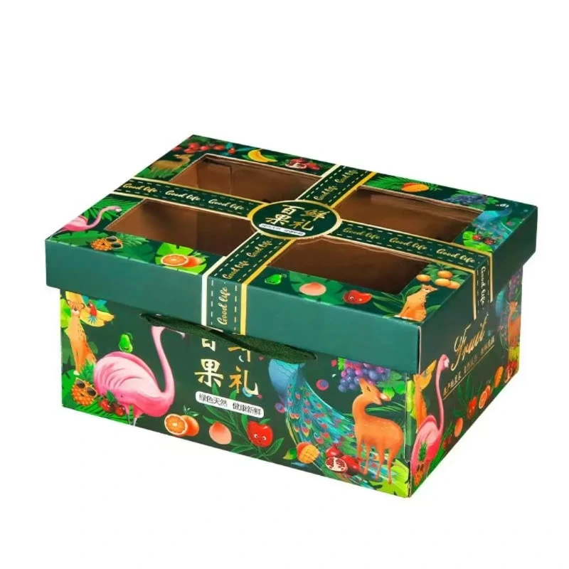 Moisture resistant clear window fruit paper box