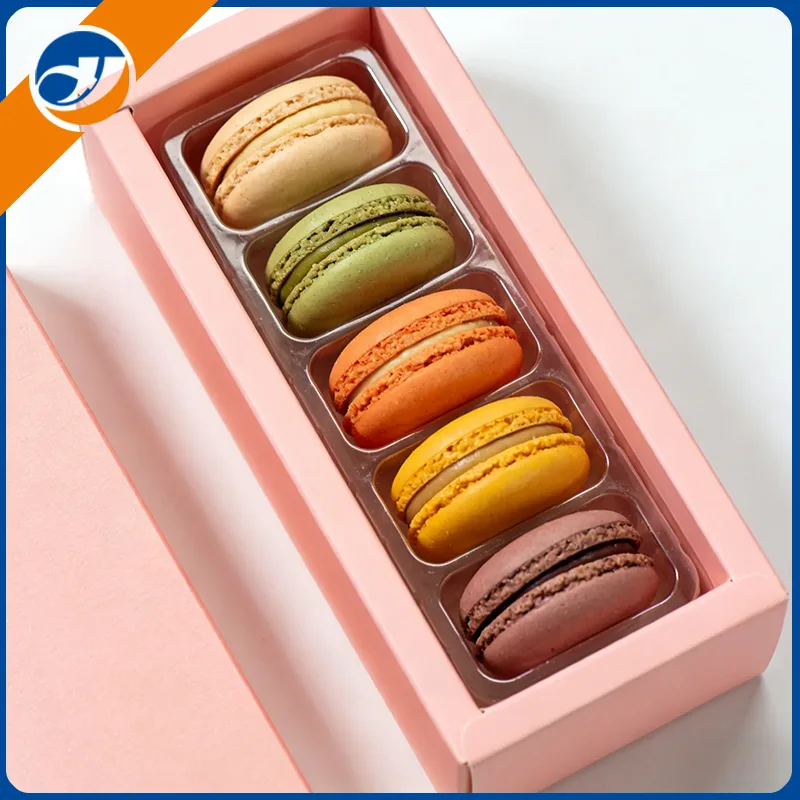 Printed Macaron Packaging Boxes with Divider  and Window