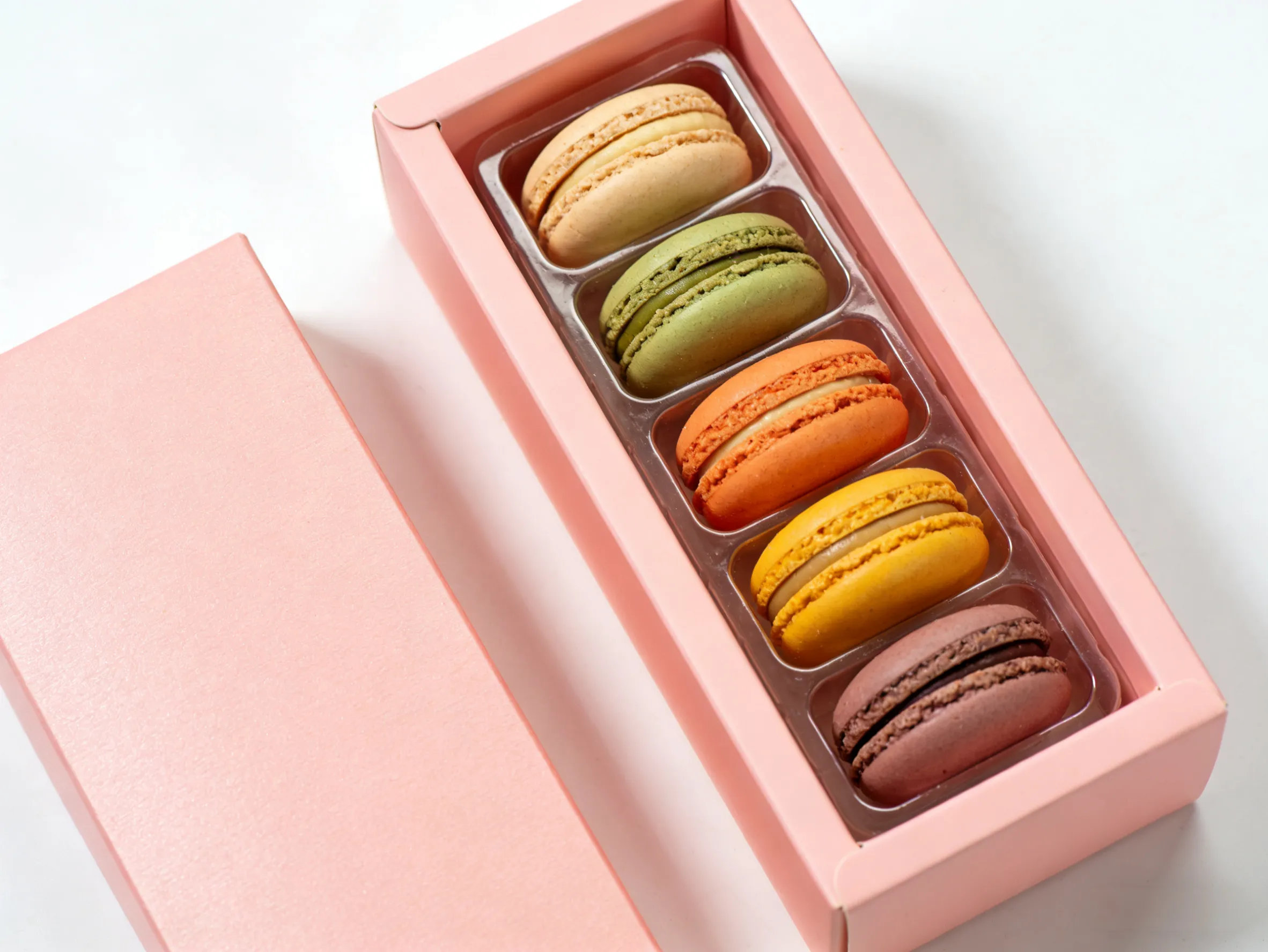 Printed Macaron Packaging Boxes with Divider  and Window